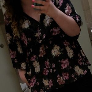 Torrid floral georgette babydoll top